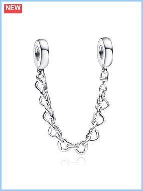 925 Sterling Silver Heart Charm Bead for Bracelets